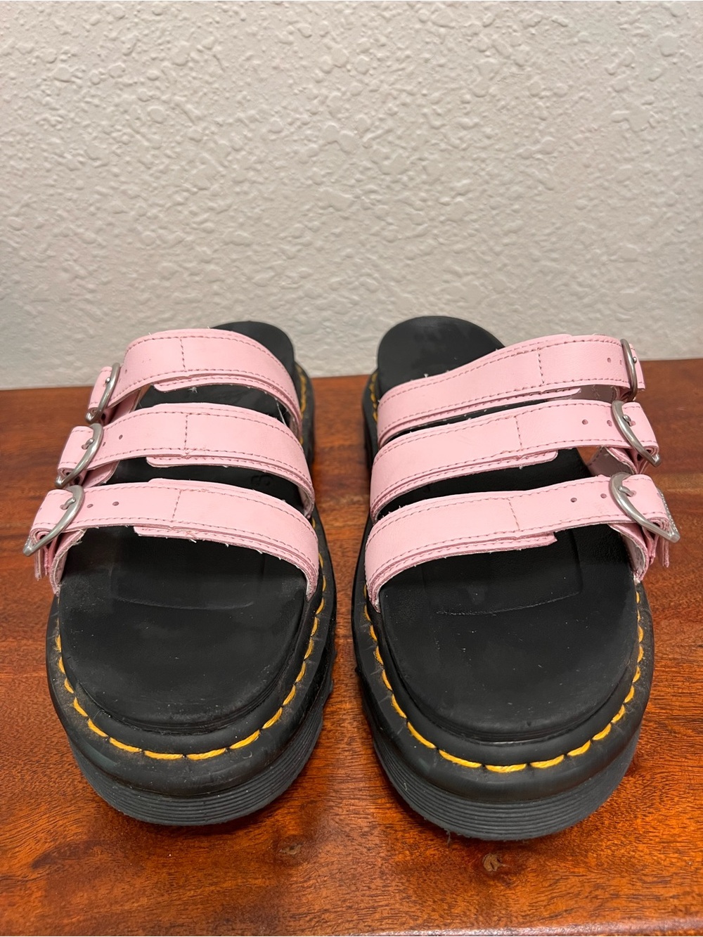 Pink Triple-Strap Platform Slide Sandals - Picture 3 of 3